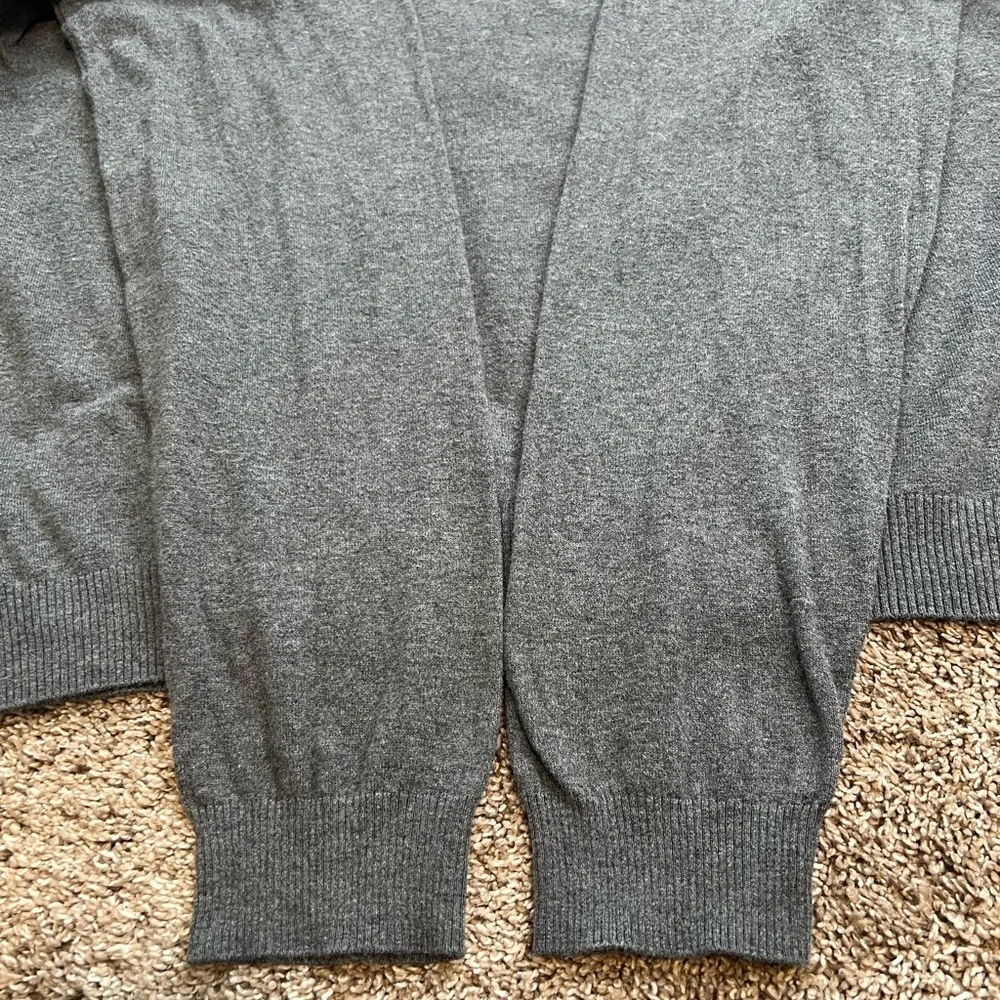 Johnnie-O Men’s Grey Bailey Quarter Zip Sweater XL Silk Blend Knit Fall Winter